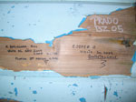 Graffiti in Biscoe House corridor, Deception Island Graffiti in Biscoe House corridor, Deception Island