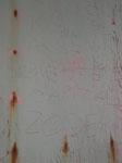 Graffiti in Biscoe House generator shed, Deception Island
