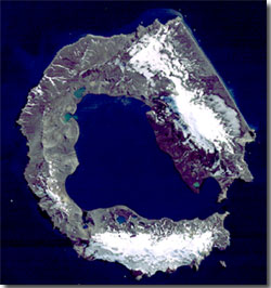 True colour satellite image of Deception Island